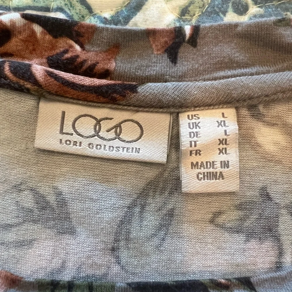 LOGO by Lori Goldstein Multicolor Floral Top - Picture 3 of 3